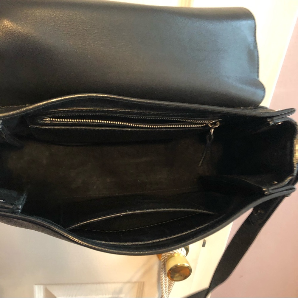 $1650 Proenza Schouler Black Leather Elliot Shoulder Crossbody Messenger Bag - Picture 8 of 13